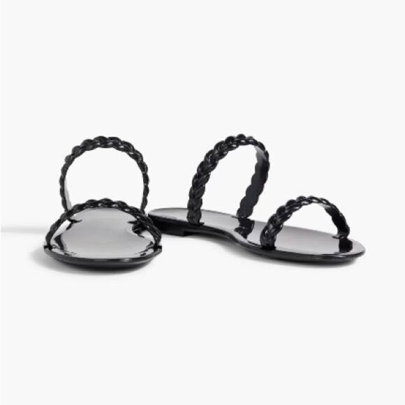 Stuart Weitzman Sawyer Braided Rubber Sandals Black 7 NWT IN BOX - Picture 1 of 10